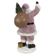 Clayre &amp; Eef | Kerstdecoratie Kerstman Roze 24x19x43 cm | 6PR4299