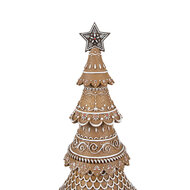 Clayre &amp; Eef | Kerstdecoratie Beeld Kerstboom Bruin, Wit &oslash; 16x42 cm | 6PR4977GG