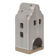 Clayre &amp; Eef | Theelichthouder Kerst Huisje Beige 9x8x18 cm | 6CE1790