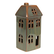 Clayre & Eef | Decoratie Huisje met LED Groen 7x6x15 cm | 6CE1797