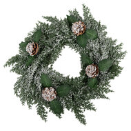 Clayre &amp; Eef | Kerstdecoratie Krans Groen Wit &oslash; 40x5 cm | 65776