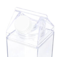 Clayre &amp; Eef | Drinkfles Transparant zwart 6x6x20 cm / 500 ml | 65698