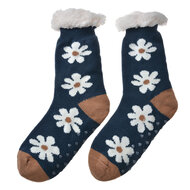 Clayre &amp; Eef | Sokken Bloemen Blauw Beige one size | JZSK0024