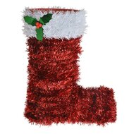 Clayre &amp; Eef | Kerstdecoratie Laars Rood Wit 17x8x22 cm | 65477