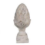 Clayre &amp; Eef | Decoratie Beeld Dennenappel Grijs &oslash; 17x39 cm | 6TE0545L