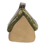 Clayre &amp; Eef | Decoratie Huisje Bruin Groen 7x6x9 cm | 6CE1780