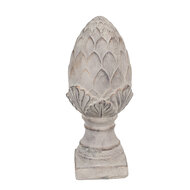 Clayre &amp; Eef | Decoratie Beeld Dennenappel Grijs &oslash; 14x33 cm | 6TE0545M