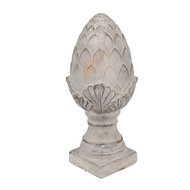 Clayre &amp; Eef | Decoratie Beeld Dennenappel Grijs &oslash; 14x33 cm | 6TE0545M