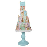 Clayre & Eef | Decoratie Huis Blauw ø 24x59 cm | 5PR0136