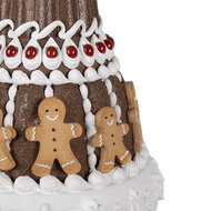 Clayre & Eef | Decoratie taart Bruin Wit ø 29x52 cm | 6PR4247