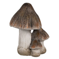 Clayre &amp; Eef | Decoratie Paddenstoelen Bruin Wit 10x8x13 cm | 6CE1766