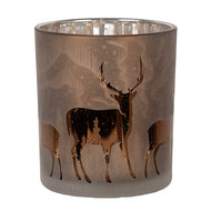 Clayre &amp; Eef | Waxinelichthouder Bruin &oslash; 7x8 cm | 6GL4660