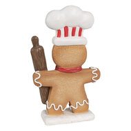 Clayre &amp; Eef | Decoratie peperkoekpop Bruin Wit 11x4x18 cm | 6PR4275