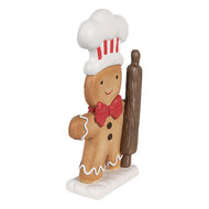 Clayre &amp; Eef | Decoratie peperkoekpop Bruin Wit 11x4x18 cm | 6PR4275