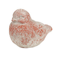 Clayre &amp; Eef | Decoratie beeld Vogel Grijs Rood 14x9x10 cm | 6TE0550