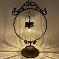 Lantaarn lamp aan metalen standaard bruin timer 56 x 20 cm ijzer | 813040 | Home Sweet Home | Stoer &amp; Sober Woonstijl