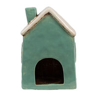 Clayre &amp; Eef | Theelichthouder Kerst Huisje Groen Beige 13x9x18 cm | 6CE1898