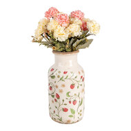 Clayre & Eef | Vaas Beige Rood ø 14x26 cm | 6CE1933M