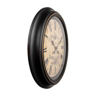 Clayre &amp; Eef | Wandklok Zwart Beige &oslash; 50x5 cm / 1xAA | 6KL0826