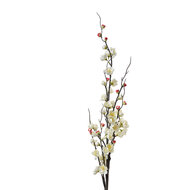 Clayre &amp; Eef | Decoratie tak met bloemen Wit  7x7x115 cm | 5PL0110W