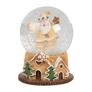 Clayre &amp; Eef | Sneeuwbol Kerstman Bruin Wit &oslash; 5x6 cm | 65764