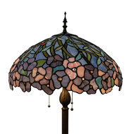 Clayre &amp; Eef | Tiffany Vloerlamp Beige, Roze &oslash; 51x165 cm E27/max 3x60W | 5LL-5453