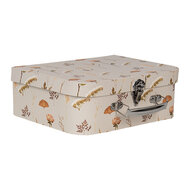 Clayre & Eef | Decoratie koffer Set van 3 Beige 30x21x9/25x18x9/20x16x8 cm | 66022