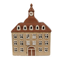 Clayre &amp; Eef | Theelichthouder Kerst Huisje Beige Bruin 20x10x26 cm | 6CE1880