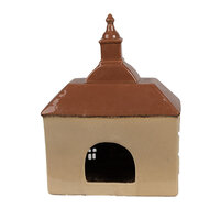 Clayre &amp; Eef | Theelichthouder Kerst Huisje Beige Bruin 20x10x26 cm | 6CE1880