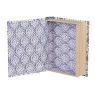 Clayre &amp; Eef | Doos in boekvorm Wit Blauw 17x14x5 cm | 66016