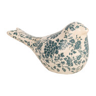 Clayre &amp; Eef | Decoratie beeld Vogel Beige Groen 22x9x12 cm | 6CE1950M