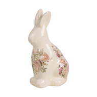 Clayre & Eef | Decoratie Beeld Konijn Beige Roze 13x10x21 cm | 6CE1956M