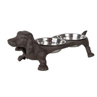 Clayre &amp; Eef | Voerbak Hond Bruin 43x23x13 cm / 2x225 ml | 6Y5642