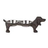 Clayre &amp; Eef | Voerbak Hond Bruin 43x23x13 cm / 2x225 ml | 6Y5642