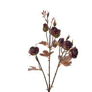 Clayre &amp; Eef | Decoratie tak met bloemen Rood Bruin 16x9x73 cm | 6PL0330R