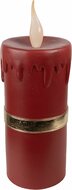 Clayre & Eef | Decoratie kaars met LED Rood Goudkleurig 17x18x44 cm / 3xAA | 6PR4238