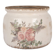 Clayre &amp; Eef | Bloempot Binnen Beige Roze &oslash; 20x15 cm | 6CE1978L