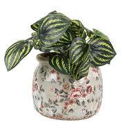 Clayre &amp; Eef | Bloempot Binnen Grijs Roze &oslash; 16x13 cm | 6CE1964M