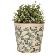 Clayre &amp; Eef | Bloempot Binnen Beige Groen &oslash; 17x16 cm | 6CE1976M