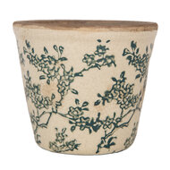 Clayre &amp; Eef | Bloempot Binnen Beige Groen &oslash; 12x11 cm | 6CE1976S