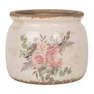 Clayre & Eef | Bloempot Binnen Beige Roze ø 16x13 cm | 6CE1978M