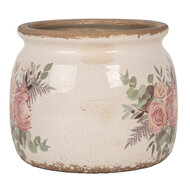 Clayre & Eef | Bloempot Binnen Beige Roze ø 16x13 cm | 6CE1978M