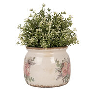Clayre & Eef | Bloempot Binnen Beige Roze ø 16x13 cm | 6CE1978M