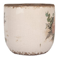 Clayre &amp; Eef | Bloempot Binnen Beige Roze &oslash; 14x13 cm | 6CE1981M