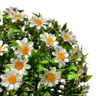 Clayre & Eef | Decoratie bol kunstbloem Margriet Wit Groen ø 22 cm | 6PL0324M