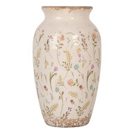 Clayre &amp; Eef | Vaas Beige Roze &oslash; 16x27 cm | 6CE1941S