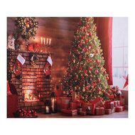 Clayre &amp; Eef | Wandkleed kerstboom Bruin rood 180x1x210 cm | 6WK0037