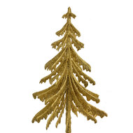 Clayre &amp; Eef | Kerstdecoratie Kerstboom Goudkleurig 17x8x37 cm | 65800