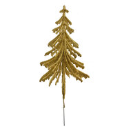 Clayre &amp; Eef | Kerstdecoratie Kerstboom Goudkleurig 17x8x37 cm | 65800