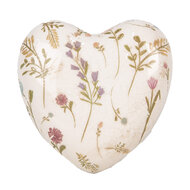 Clayre &amp; Eef | Decoratie Hart Beige Roze 11x11x4 cm | 6CE1917